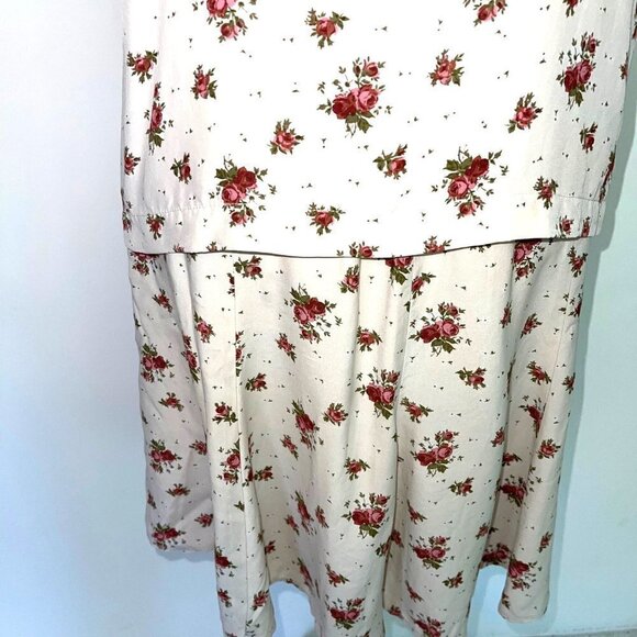 The Limited Skirt Set Womens Medium M Floral Rayon Side Buttons Top Size 8 Cream - Picture 8 of 13